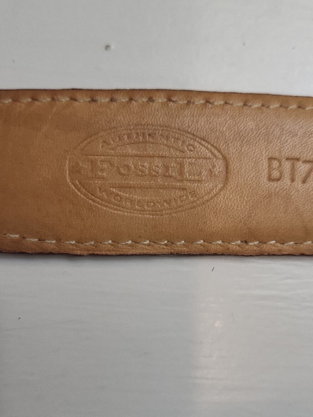 Fossil Brown Leather Belt with Gold-Tone Buckle - Picture 7 of 12